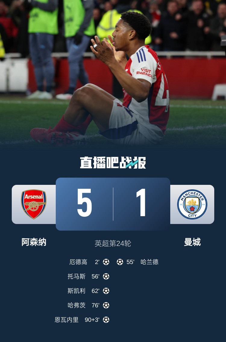 硬气枪手无畏强敌!阿森纳本赛季5-1碾压曼城,3-0完胜皇马